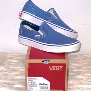 NEW Vans Slip-on Blue Canvas Skate Shoes WITH BOX